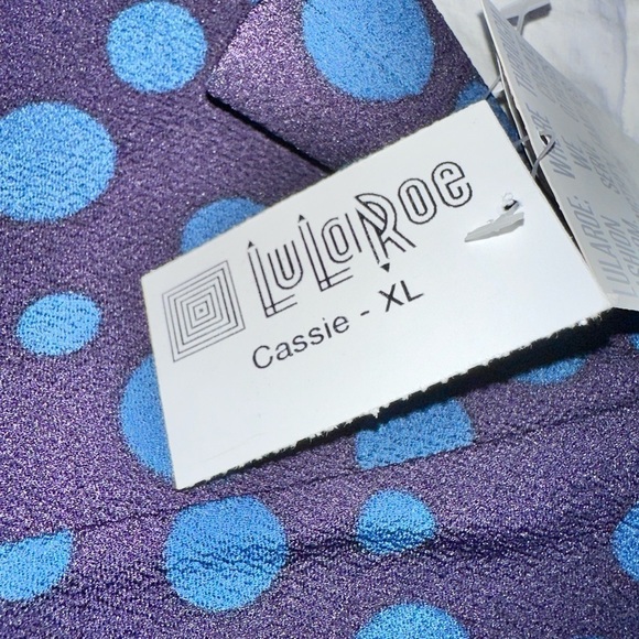 Lularoe purple and blue‎ polka dot Cassie pencil skirt. Bodycon. NWT - Picture 3 of 6